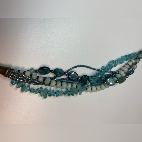 Silpada Vintage Sterling, Quartzite, Kyanite, Apatite, Brass, Seed Bead Bracelet - Picture 9 of 16